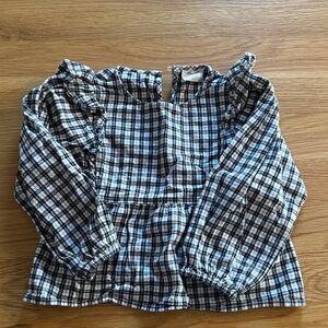 Crewcuts Black and White Plaid Blouse